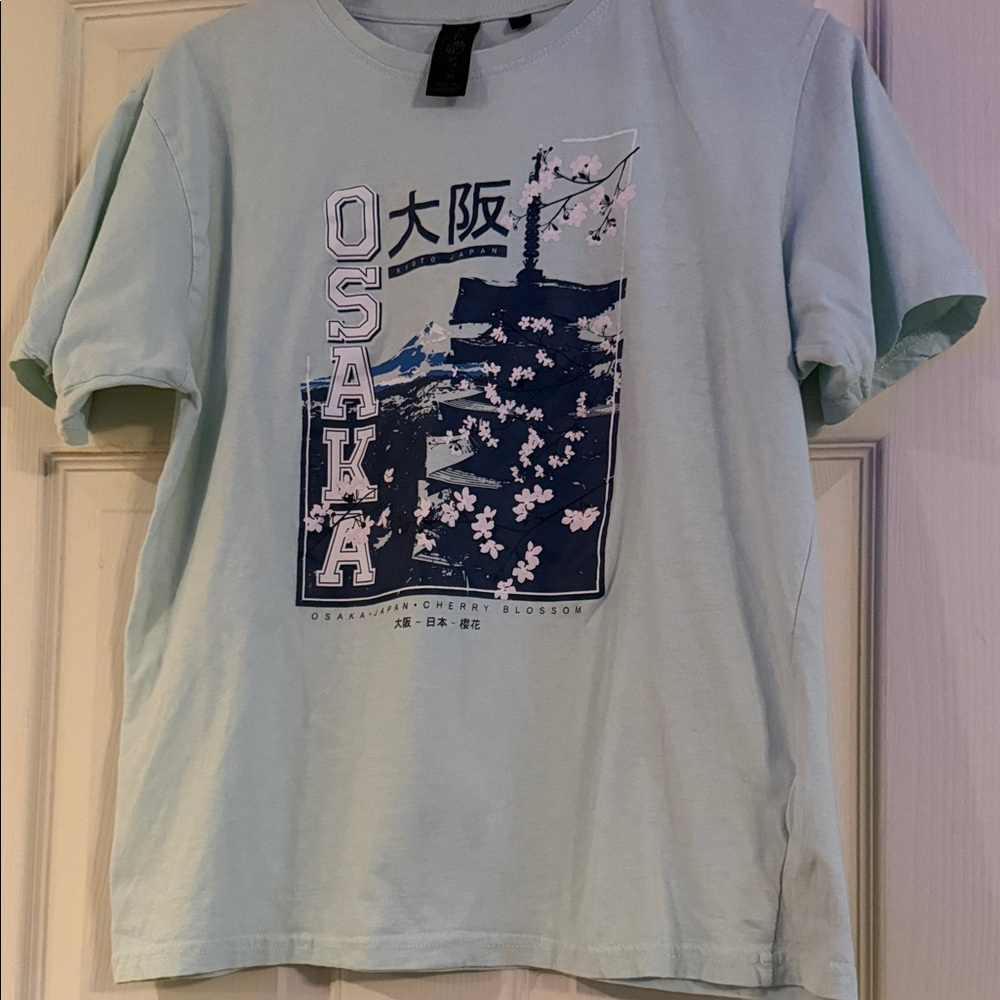 Osaka Cherry Blossom Tee - Light Blue